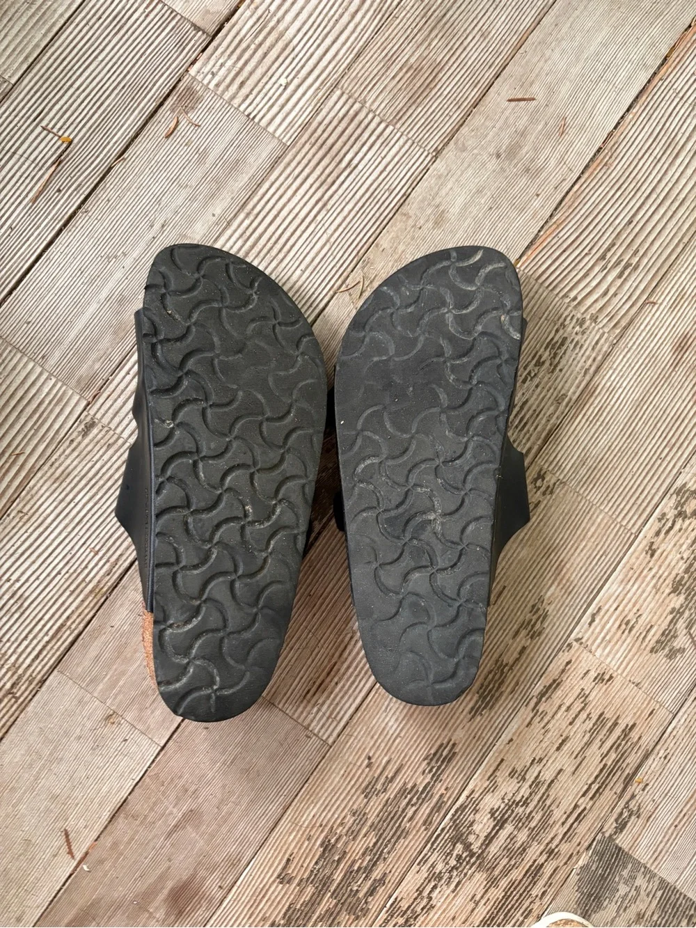 Birkenstock Black Leather Double Strap Slide Sandals Women’s Size 7